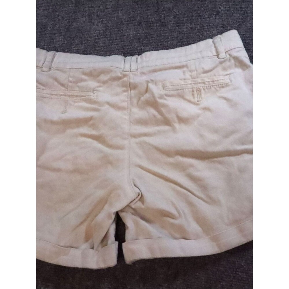 Pilcro Anthropologie Womens 27 Cream Chino Shorts Rolled Cuff Casual Preppy - Picture 5 of 6